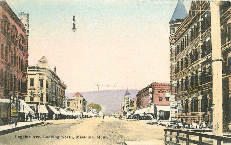 C-1910 Heggins Avenue Looking North Missoula Montana hand colored 9210