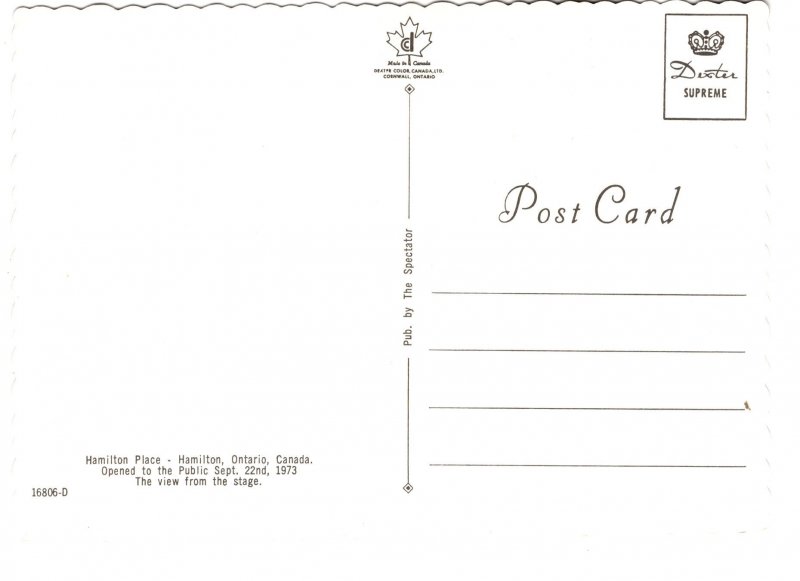 Interior, Hamilton Place, Hamilton, Ontario