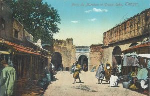 Morocco Tangier Gate of the Merchant and Grand Socco market types & scene 