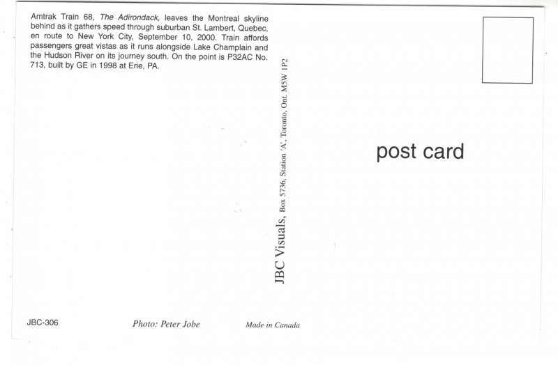 Amtrak Railway Train 68, Montreal, Quebec 2000