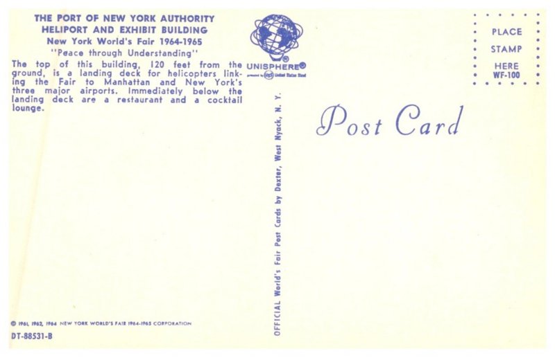 New York  Worlds Fair 1964 ,   Port of New York Authority Heliport , Exhibit ...