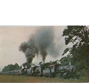 Steamtown USA Locomotive 15 Plus 653 And 1246 Triplehead Postcard 1973