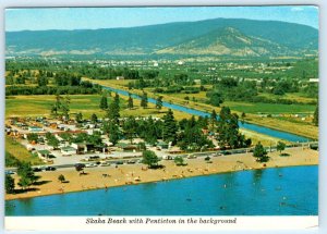 PENTICTON, British Columbia Canada ~ Birdseye SKAHA BEACH  4x6 Postcard