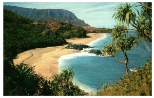 Panoramic View of Lumahai Beach Garden Isle Kauai Hawaii Postcard