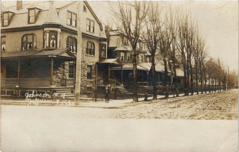 PC CPA US, NEW YORK, JOHNSON, JEFFERSON ST, VINTAGE REAL PHOTO POSTCARD (b6260)