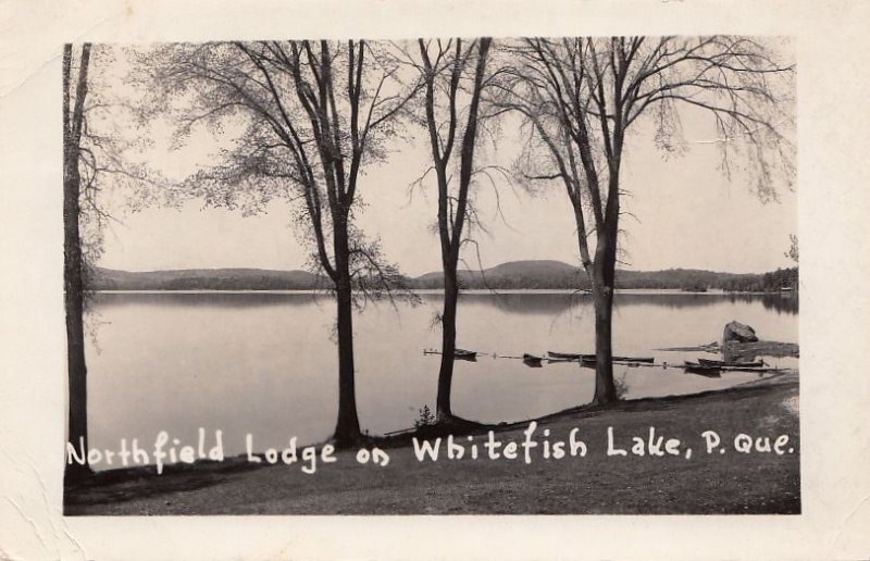 Postcard RPPC Northfield Lodge Whitefish Lake Quebec Canada