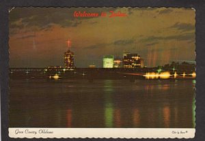 OK Welcome to Tulsa Oklahoma Postcard Sunset Pedestrian Bridge