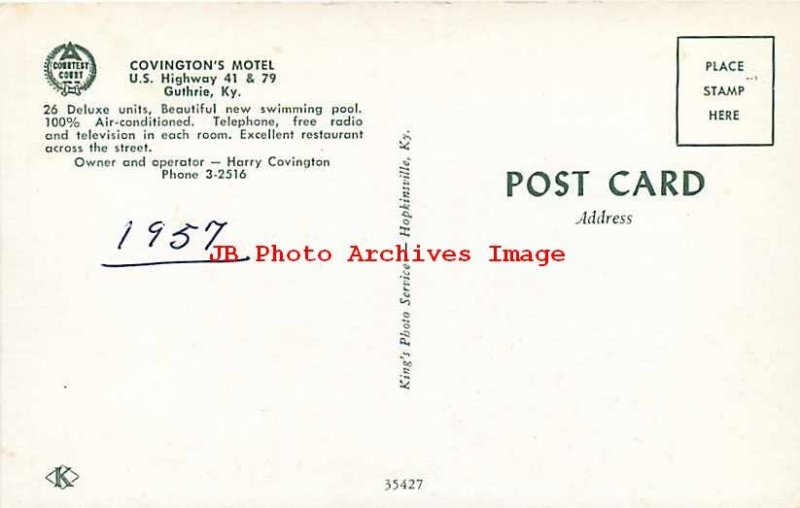 215239-Guthrie, Kentucky, Covington's Motel, Exterior View