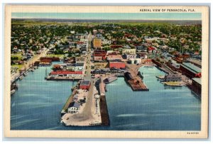 1938 Aerial View Exterior Building Pensacola Florida FL Vintage Antique Postcard