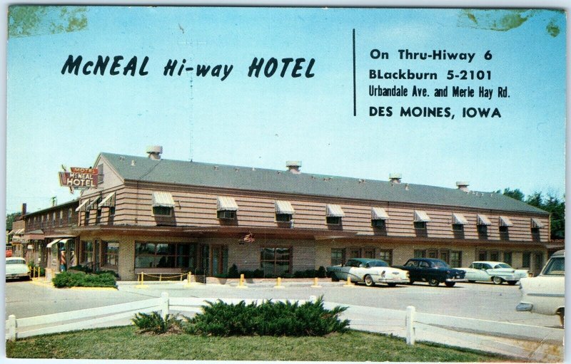 c1950s Des Moines, IA McNeal Hi-Way Hotel US Hwy 6 Urbandale & Merle Hay Rd A148