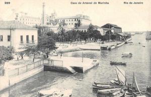 Caes do Arsenal de Mrinha Rio de Marinha Brazil Antique Postcard L2416