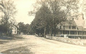 Francistown NH Main Street Stone Wall In 1914 Real Photo Postcard