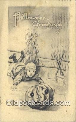 Halloween Greetings 1913 light postal marking on front, light wear