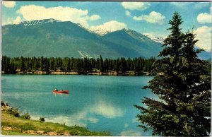Postcard BOAT SCENE Jasper Alberta AB AL9486