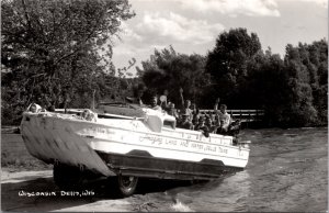 Real Photo PC Land and Water Tour Duck Boat Chief Yellow Thunder Wisconsin Dells