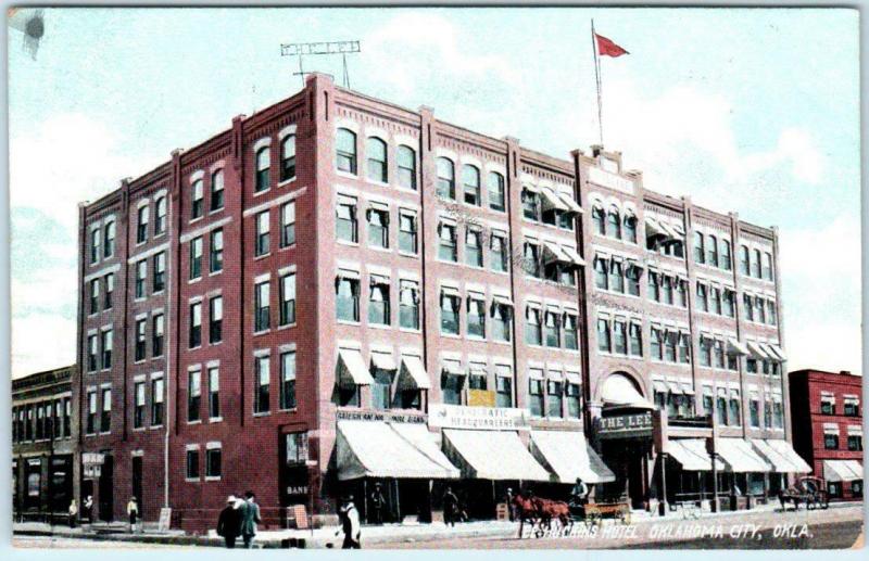 OKLAHOMA CITY, OK ~HUCKINS HOTEL  Democratic Headquarters Banner 1908 Postcard