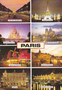 Multi View Paris at Night France