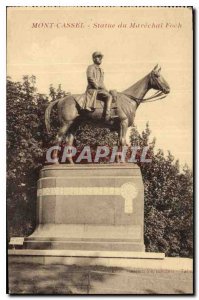 Old Postcard Mont Cassel Statue of Marechal Foch