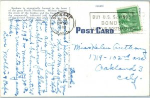 Bridges Postcard Bowl and Pitcher Bridge Spokane Washington Posted 1946