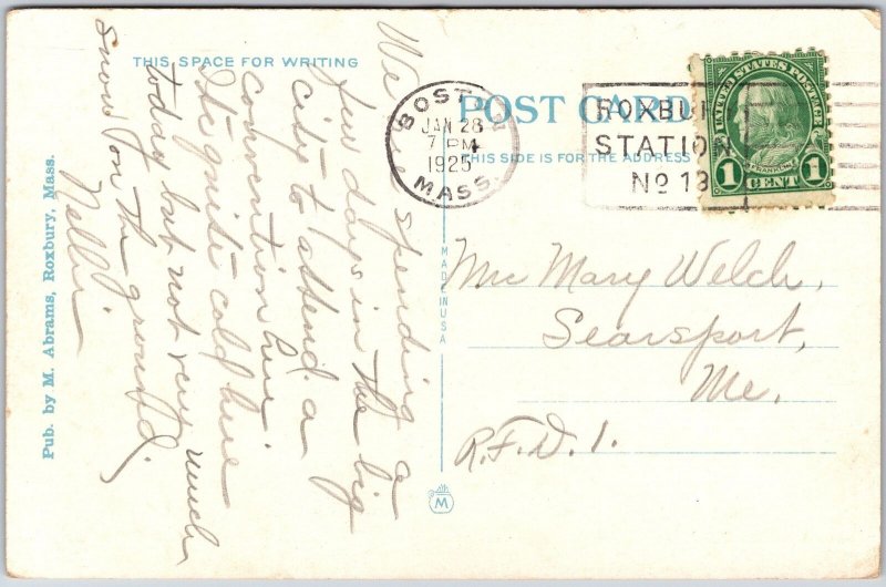 1925 Massachusetts Institute Technology Harvard Bridge Cambridge Posted Postcard