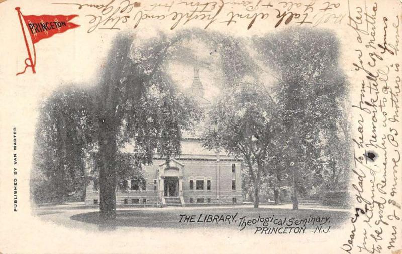 Princeton New Hampshire Theological Seminary Library Antique Postcard K91746