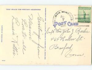 Linen GREETINGS FROM POSTCARD North Windham Maine ME ho5916