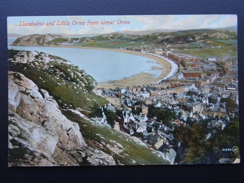 Wales LLANDUDNO The Little Orme from Great Orme c1909 Postcard by Valentine