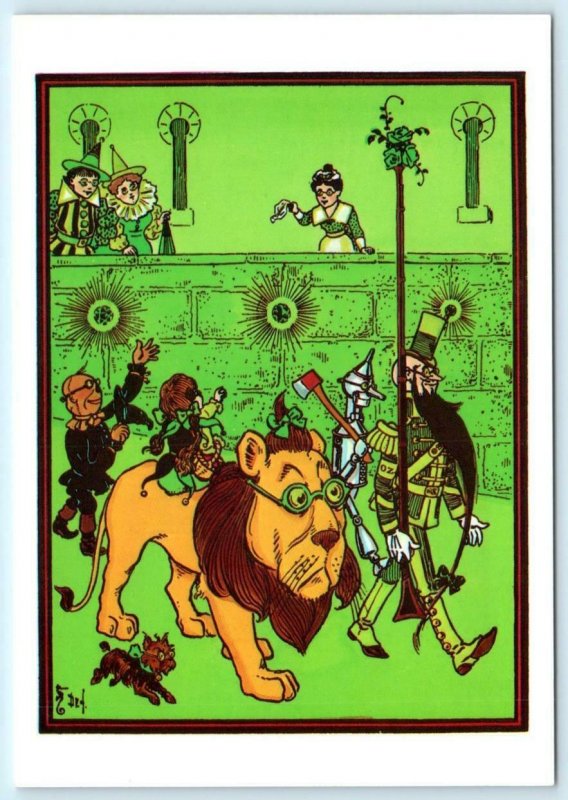 WIZARD OF OZ Emerald City Parade  1986 Artist Denslow  4x6 Postcard