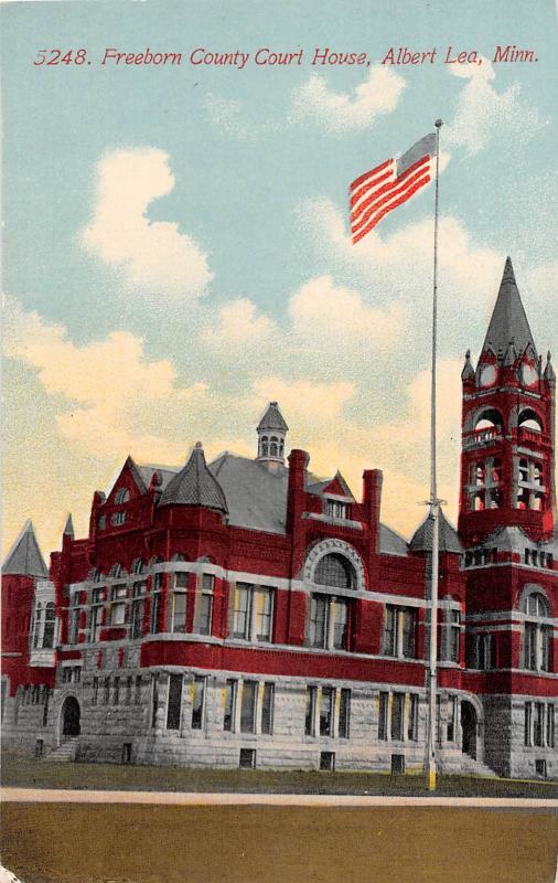 B71/ Albert Lea Minnesota Mn Postcard c1910 Freeborn County Court House