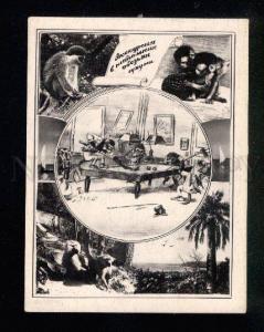 045732 MONKEYS play BILLIARDS Vintage collage PC