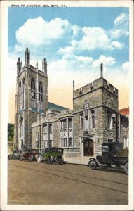 Oil CIty Pennsylvania PA Church Cars Street Scene 1910s-30s Postcard