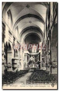 Old Postcard Belfort Interior of the Church of Saint Christopher