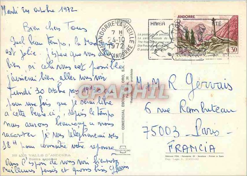 Postcard Modern Valls of Andorra Bonica Aspectes