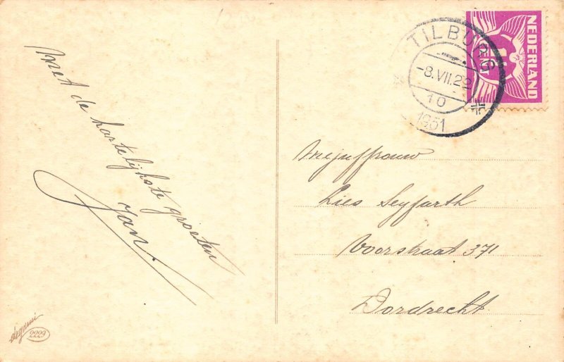 Art Deco by Tito Corbella Love Romance Mandolin Player Lady Window postcard B901