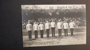 1912 Olympics Mint RPPC Postcard Stockholm Sweden Tug of War Team First Prize