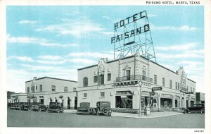 Cartão postal Marfa Texas TX~Hotel Paisano-1920s-