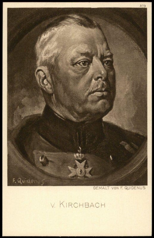 Germany WWI General von Kirchbach Artist Signed Portrait Ostpreussenhilfe G77435