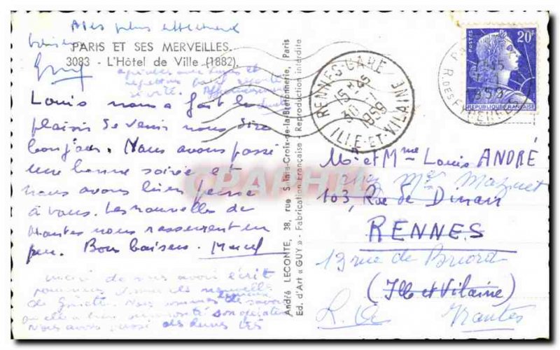 Old Postcard Paris And Its Wonders L & # 39Hotel City