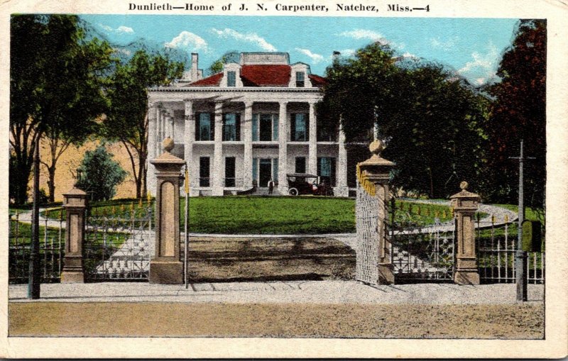 Mississippi Natchez Dunlieth Home Of J N Carpenter