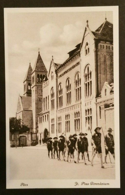 Mint Hungary St Pius Gymnasium High School Boy Scouts Real Picture Postcard