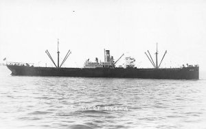 SS West Kiska Mobile Oceanic Line Real Photo Writing on back, missing stamp 