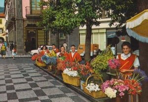 Madeira Islands Flower Girls Street Sellers Fashion Postcard