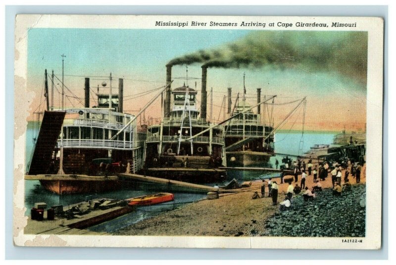 1920s Paddle River Steamers At Cape Girardeau, MO  Postcards P70