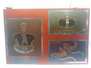 Vintage Postcard The Crown Jewels in Tower of London Shiny Glittery Card