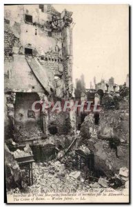 Postcard Old Army War 1914 Reims Interior of factory Margotin bombed and burn...