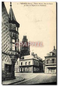 Old Postcard Old House Rue Verneuil Canon and turn the & # 39eglise Madeleine