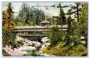 c1910's Lester Park Bridge Waterfall Duluth Minnesota MN Posted Antique Postcard 