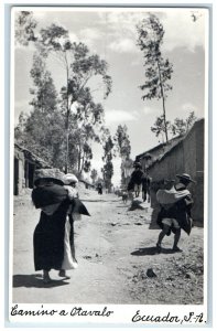 c1910's Camino A Otavalo Ecuador, Dirt Road RPPC Photo Unposted Antique Postcard