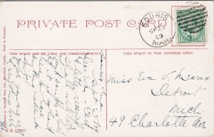 Sailing on Souris River Manitoba c1909 Souris MB Duplex Cancel Postcard H60