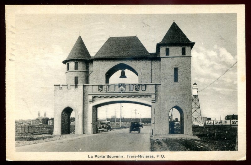 dc1234 - TROIS RIVIERES Quebec Postcard 1936 Gateway